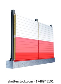 Metal Tile, Sandwich Panel, 3d Render