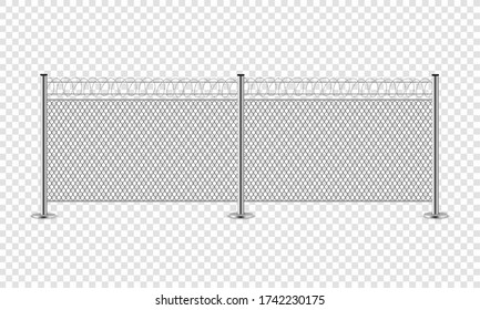 Metal Wire Fence Isolated On Transparent Stock Illustration 1742230175 ...