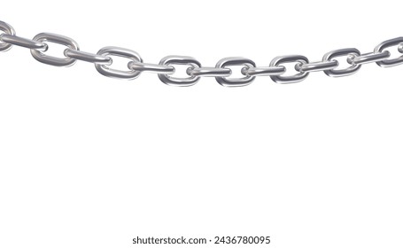 metallic chain on white background