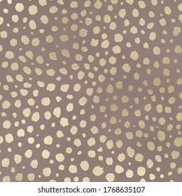 Metallic Champagne Gold Animal Print Pattern on Taupe Background, Digital Paper, Cheetah