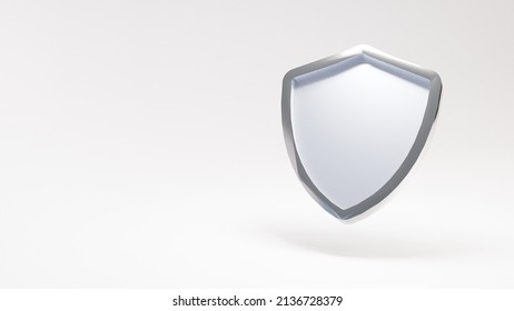 Metallic Empty Guard Shield, 3d Render Illustration, 4k 