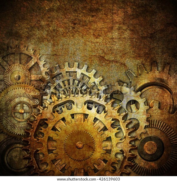 Metallic Gears Background Stock Illustration 426139603