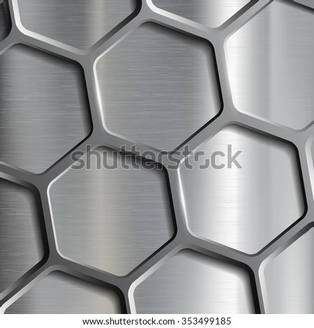 Metallic geometric pattern. Texture of the steel. Stock image.