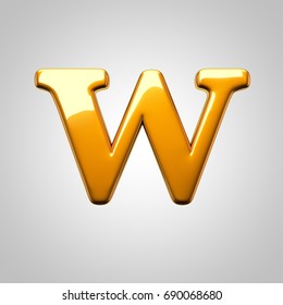 Metallic Gold Letter W Lowercase 3d Stock Illustration 690068680