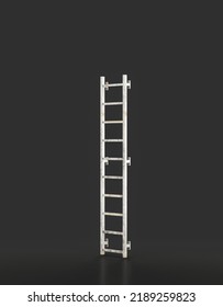 Metallic Isolated Extension Ladder, 3d Rendering, Nobody