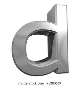 Metallic Letter D Isolated On White Stock Illustration 95380669 ...