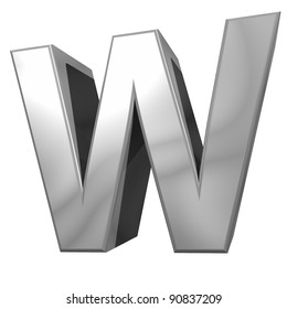 Metallic Letter W Isolated On White Stock Illustration 90837209 ...