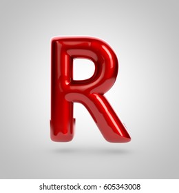 Metallic Paint Red Letter R Uppercase Stock Illustration 605343008 ...