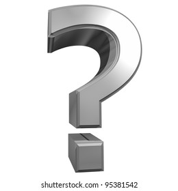 Metallic Question Mark Isolated On White Stock Illustration 95381542 ...