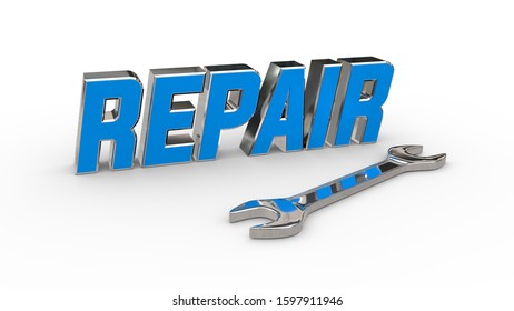 Metallic Repair Text Spanner Isolated On Stock Illustration 1597911946