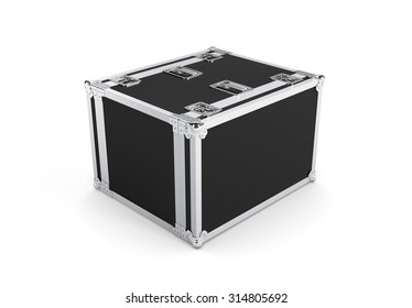Metallic rivets of a road case, 3d render on white background