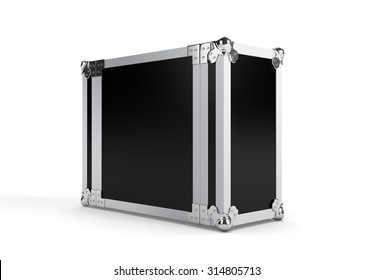 Metallic rivets of a road case, 3d render on white background