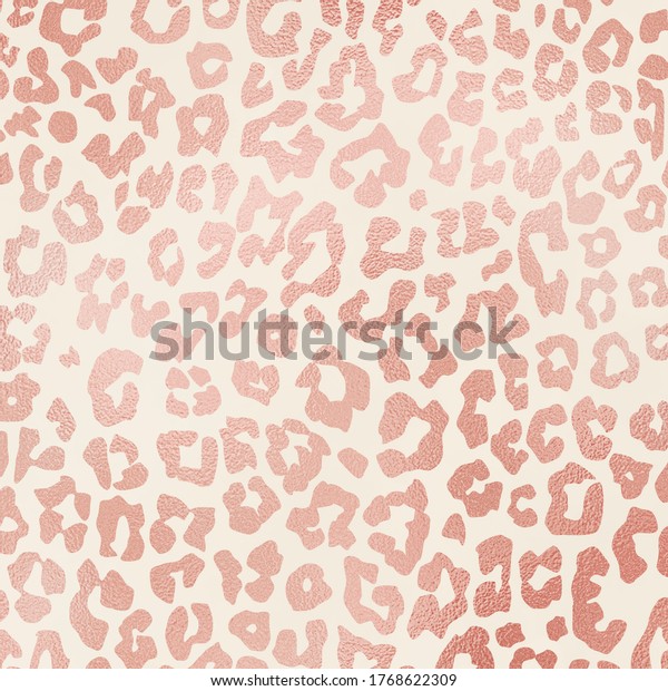 Metallic Rose Gold Animal Print Pattern Stock Illustration 1768622309