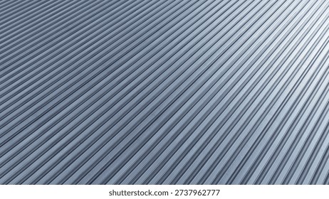 Metallic textured surface with a ribbed pattern, abstract indust