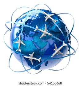The metaphor of international air travel around the globe