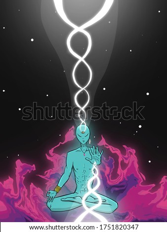 Metaphysical being creating DNA in extra dimentions