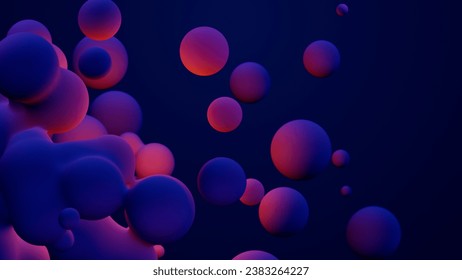 Metaverse 3d render morphing animation pink purple abstract metaball metasphere bubbles art sphere blue background backdrop vr space moving meta balls shapes motion design fluid liquid of presentation