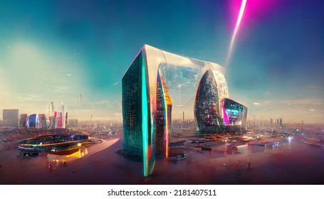 Metaverse City Concept 3d Render Stock Illustration 2181407511 ...