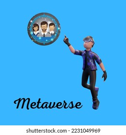 Metaverse icon and artificial intelligence technology illustration. 3D illustration icon, Nft icon