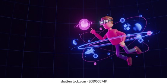 Metaverse technology future concept. VR virtual digital reality cyber metaverse simulation Innovation connection global blockchain experiences network futuristic. 3d rendering. - Powered by Shutterstock