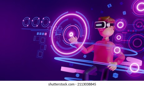 Metaverse technology future concept. VR virtual digital reality cyber metaverse simulation Innovation connection global blockchain experiences network futuristic. 3d rendering.