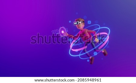 Metaverse technology future concept. VR virtual digital reality cyber metaverse simulation Innovation connection global blockchain experiences network futuristic. 3d rendering.