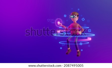 Metaverse technology future concept. VR virtual digital reality cyber metaverse simulation Innovation connection global blockchain experiences network futuristic. 3d rendering.