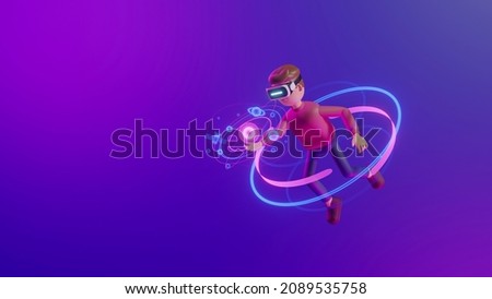 Metaverse technology future concept. VR virtual digital reality cyber metaverse simulation Innovation connection global blockchain experiences network futuristic. 3d rendering.