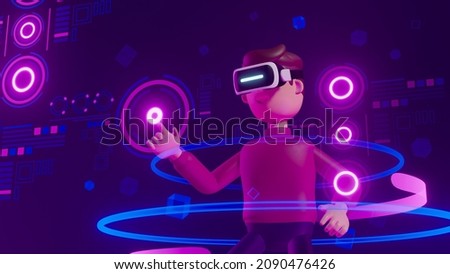 Metaverse technology future concept. VR virtual digital reality cyber metaverse simulation Innovation connection global blockchain experiences network futuristic. 3d rendering.