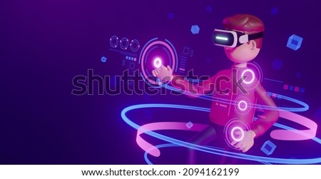 Metaverse technology future concept. VR virtual digital reality cyber metaverse simulation Innovation connection global blockchain experiences network futuristic. 3d rendering.