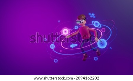 Metaverse technology future concept. VR virtual digital reality cyber metaverse simulation Innovation connection global blockchain experiences network futuristic. 3d rendering.