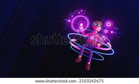 Metaverse technology future concept. VR virtual digital reality cyber metaverse simulation Innovation connection global blockchain experiences network futuristic. 3d rendering.