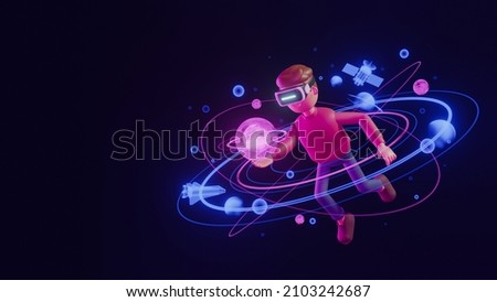 Metaverse technology future concept. VR virtual digital reality cyber metaverse simulation Innovation connection global blockchain experiences network futuristic. 3d rendering.