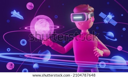 Metaverse technology future concept. VR virtual digital reality cyber metaverse simulation Innovation connection global blockchain experiences network futuristic. 3d rendering.