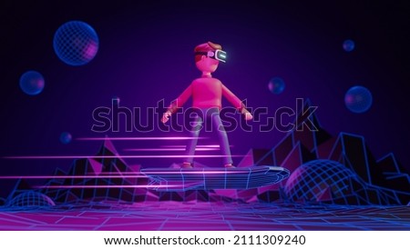 Metaverse technology future concept. VR virtual digital reality cyber metaverse simulation Innovation connection global blockchain experiences network futuristic. 3d rendering.