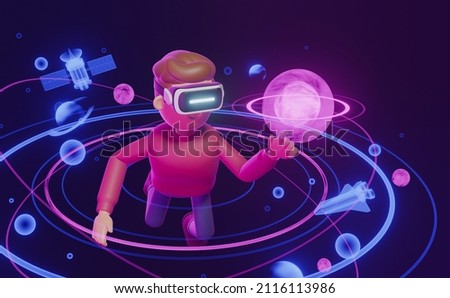 Metaverse technology future concept. VR virtual digital reality cyber metaverse simulation Innovation connection global blockchain experiences network futuristic. 3d rendering.