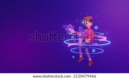 Metaverse technology future concept. VR virtual digital reality cyber metaverse simulation Innovation connection global blockchain experiences network futuristic. 3d rendering.