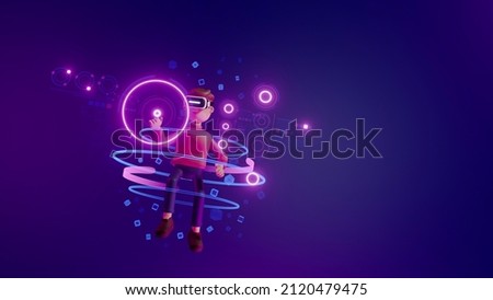 Metaverse technology future concept. VR virtual digital reality cyber metaverse simulation Innovation connection global blockchain experiences network futuristic. 3d rendering.