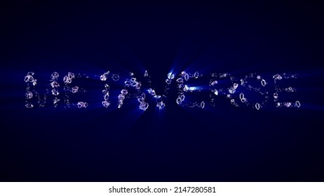Metaverse - Text Of Diamonds With Blue Light Rays, Isolated - Object 3D Rendering