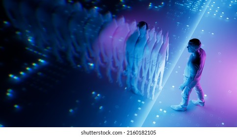 Metaverse virtual reality futuristic web3 internet avatar augmented reality technology 3d illustration