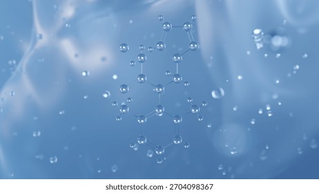 metazachlor molecular structure, 3d model molecule, herbicide structural chemical formula view from a microscope