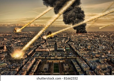 Meteorite Shower Over Paris, Destroying The City