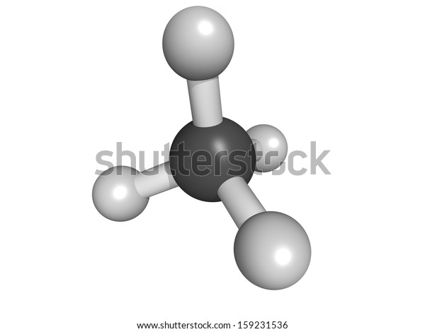 Methane Ch4 Gas Molecule Molecular Model Stock Illustration 159231536