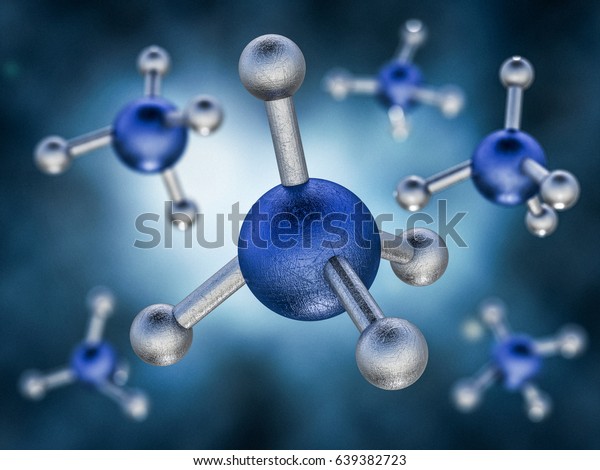 Methane Molecule Image 3d Rendering Stock Illustration 639382723 ...