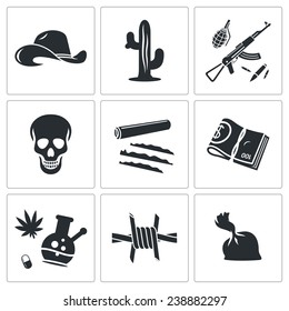 Mexican Cartel Icons Set