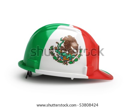 Mexican Flag On Construction Helmet Stock Illustration 53808424