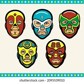 Mexican Lucha Libre Wrestling Masks. 