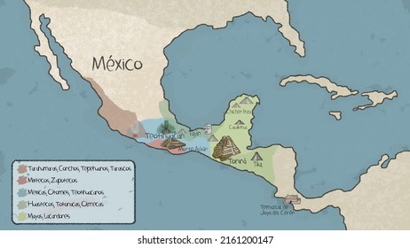 Mexican Map Of Ancient Cultures 