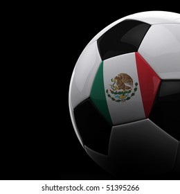 Mexican Soccer Ball On Black Background