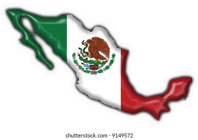 Shape Of Mexico On The Map Mexico Button Flag Map Shape Stock Illustration 9149572 | Shutterstock